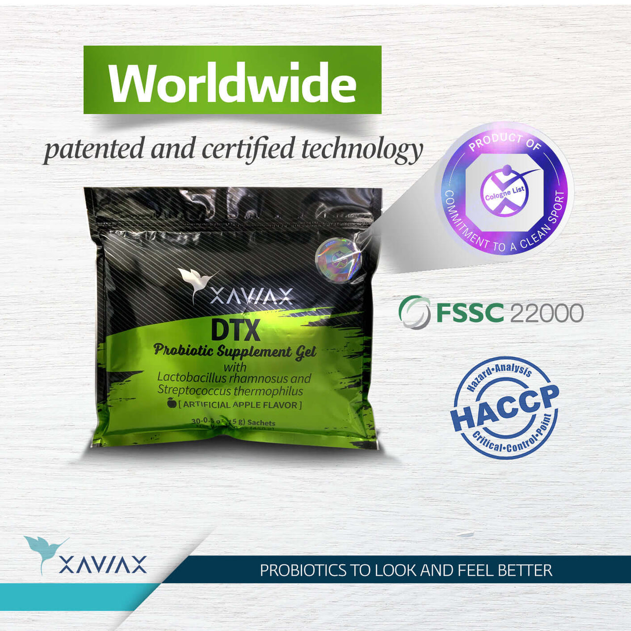 worldwide patented and certifies technology dtx probiotics
